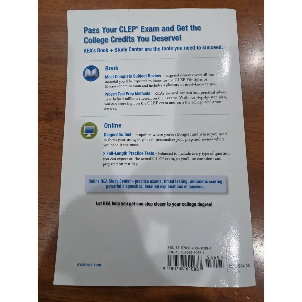 Clep Test Preparation Ser.: CLEP(R) Principles of Macroeconomics Book +...